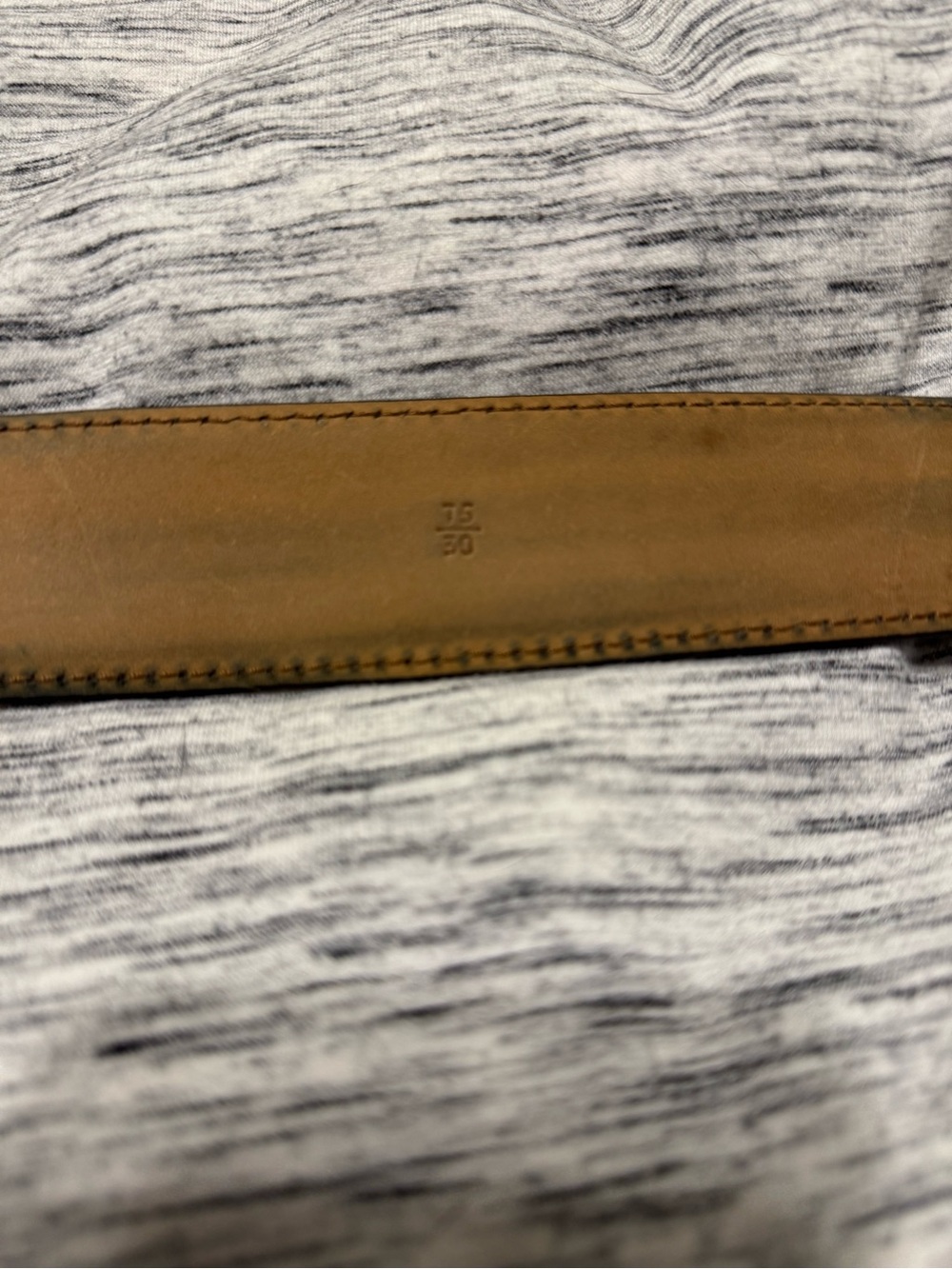 Prada Brown Leather Belt with Gold-Tone Textured Buckle - Picture 6 of 14